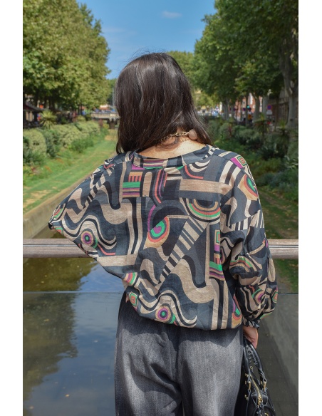 banditas GEO NOIR BLOUSE