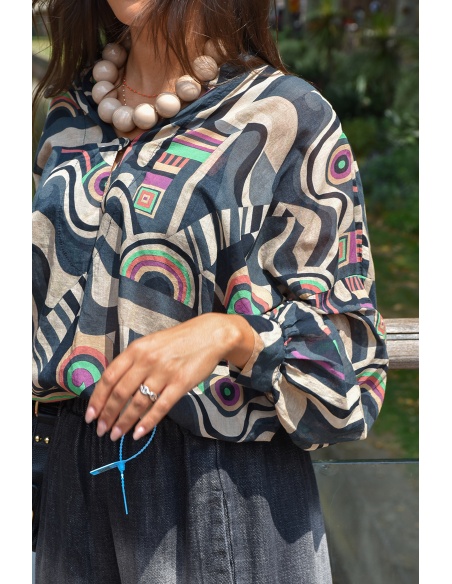 banditas GEO NOIR BLOUSE