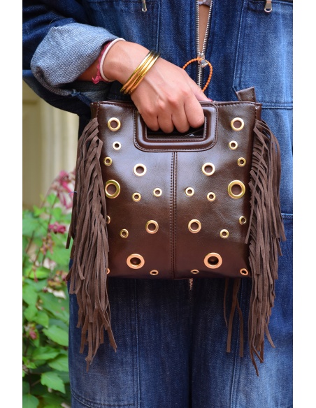 Sac Cloutés Marron JULIETTE