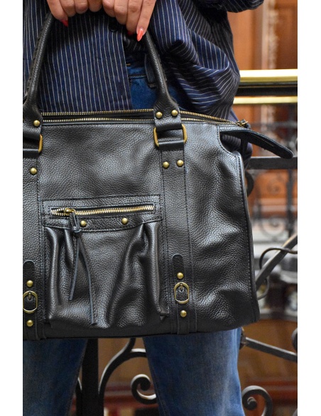 Sac Cuir Noir JUSTINE
