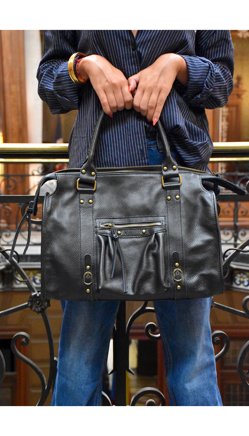 Sac Cuir Noir JUSTINE
