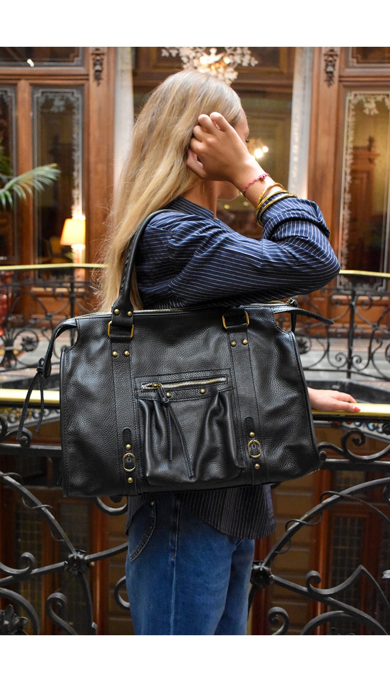 Sac Cuir Noir JUSTINE