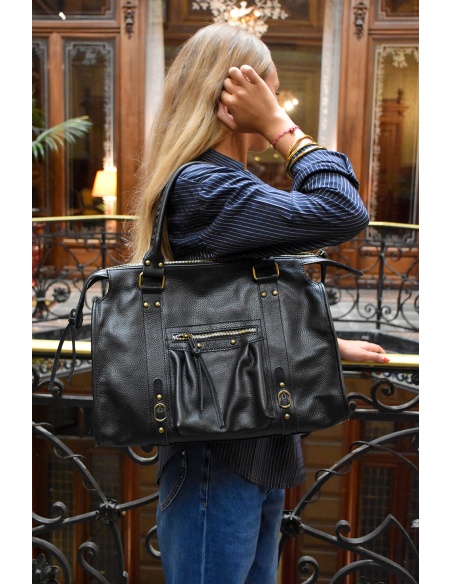 Sac Cuir Noir JUSTINE
