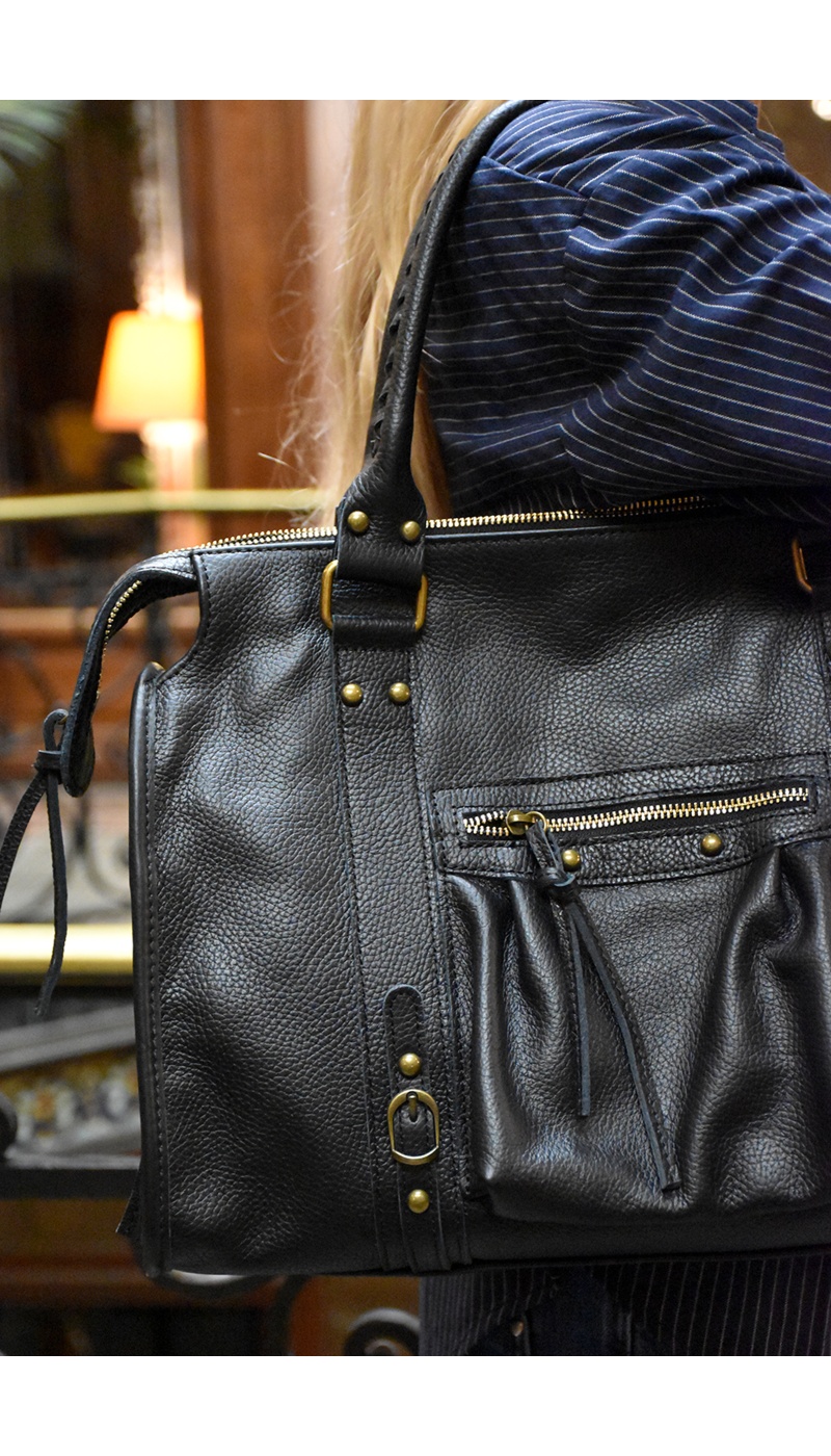 Sac Cuir Noir JUSTINE