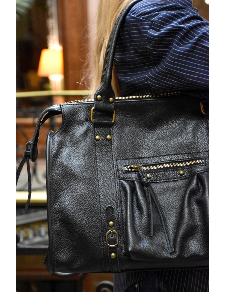Sac Cuir Noir JUSTINE