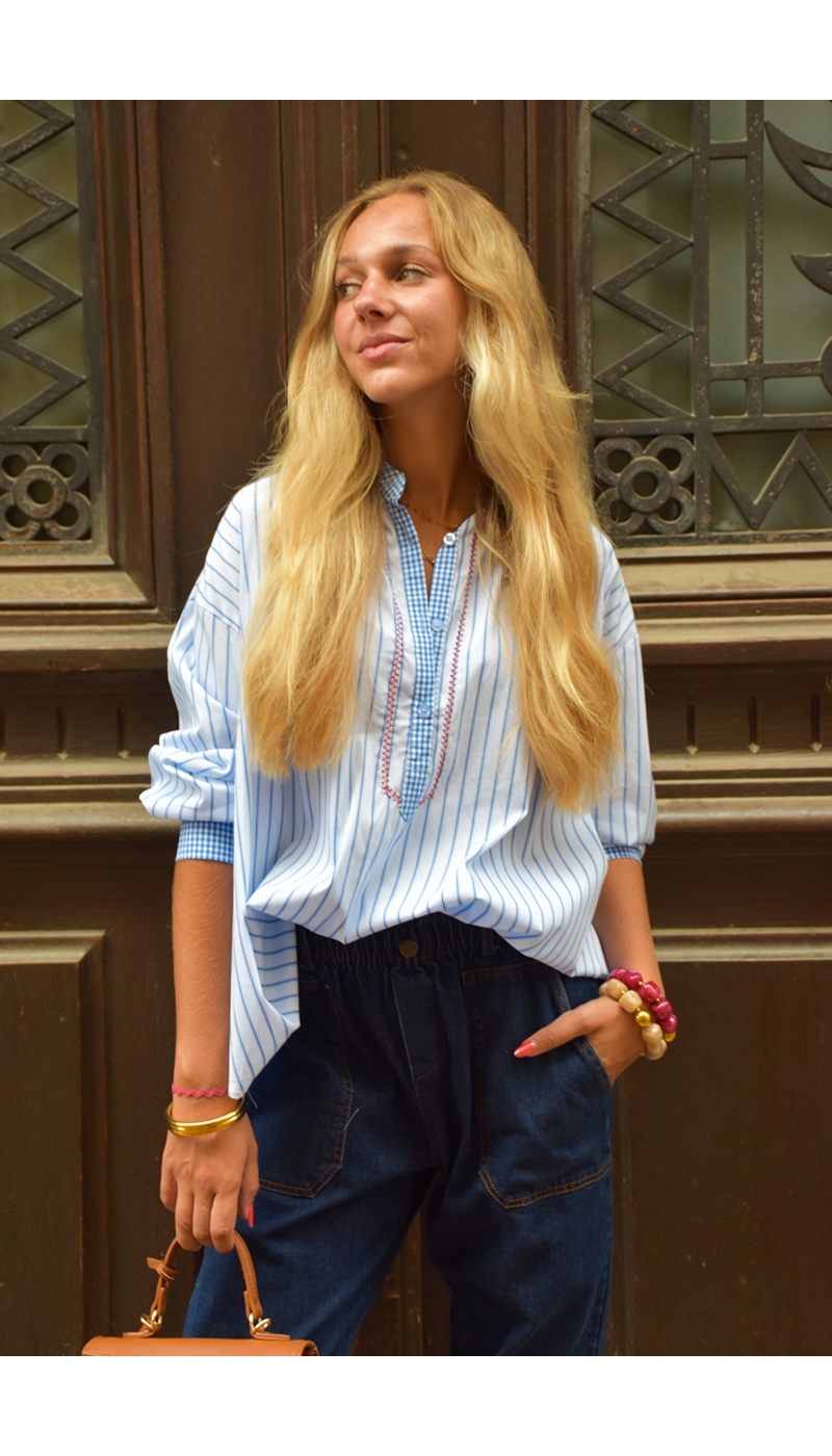 johanna toutoun RAYE BL/BLE CHEMISIER