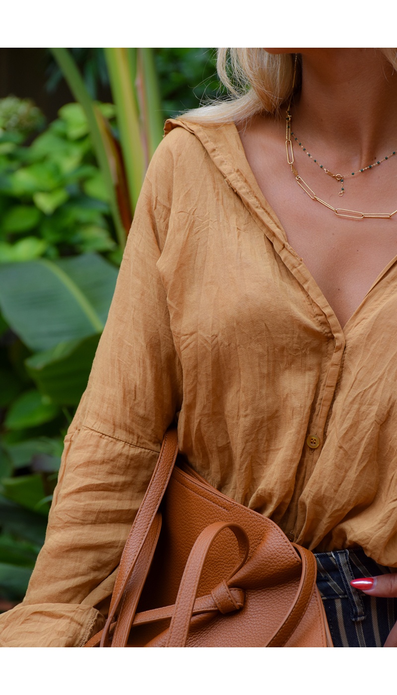 Chemisier Coton Banditas Camel AGATA