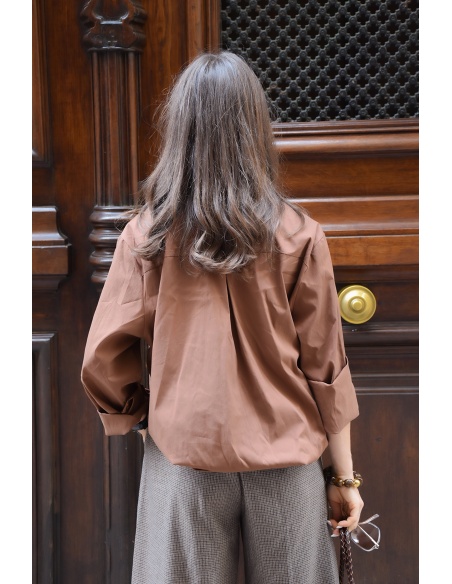 Chemisier Uni Chocolat MATHILDE