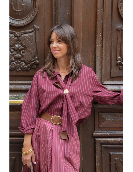Chemisier Rayé Bordeaux DAISY