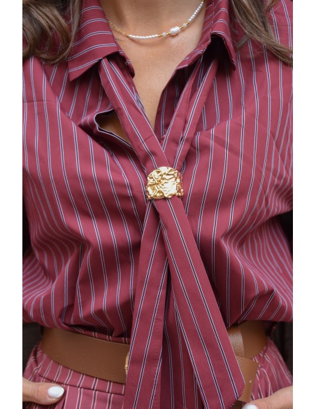 Chemisier Rayé Bordeaux DAISY