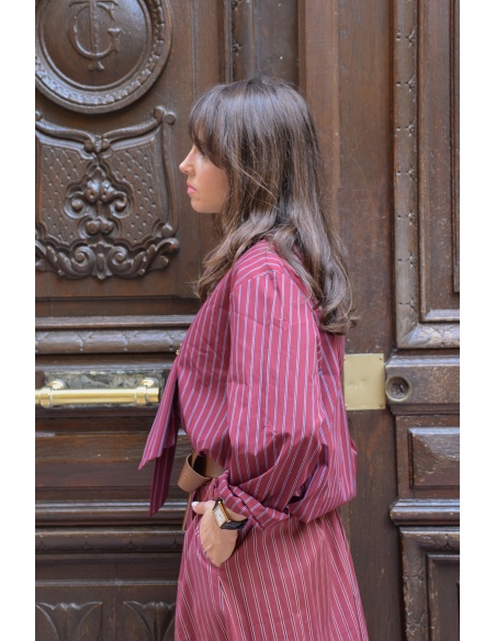 Chemisier Rayé Bordeaux DAISY