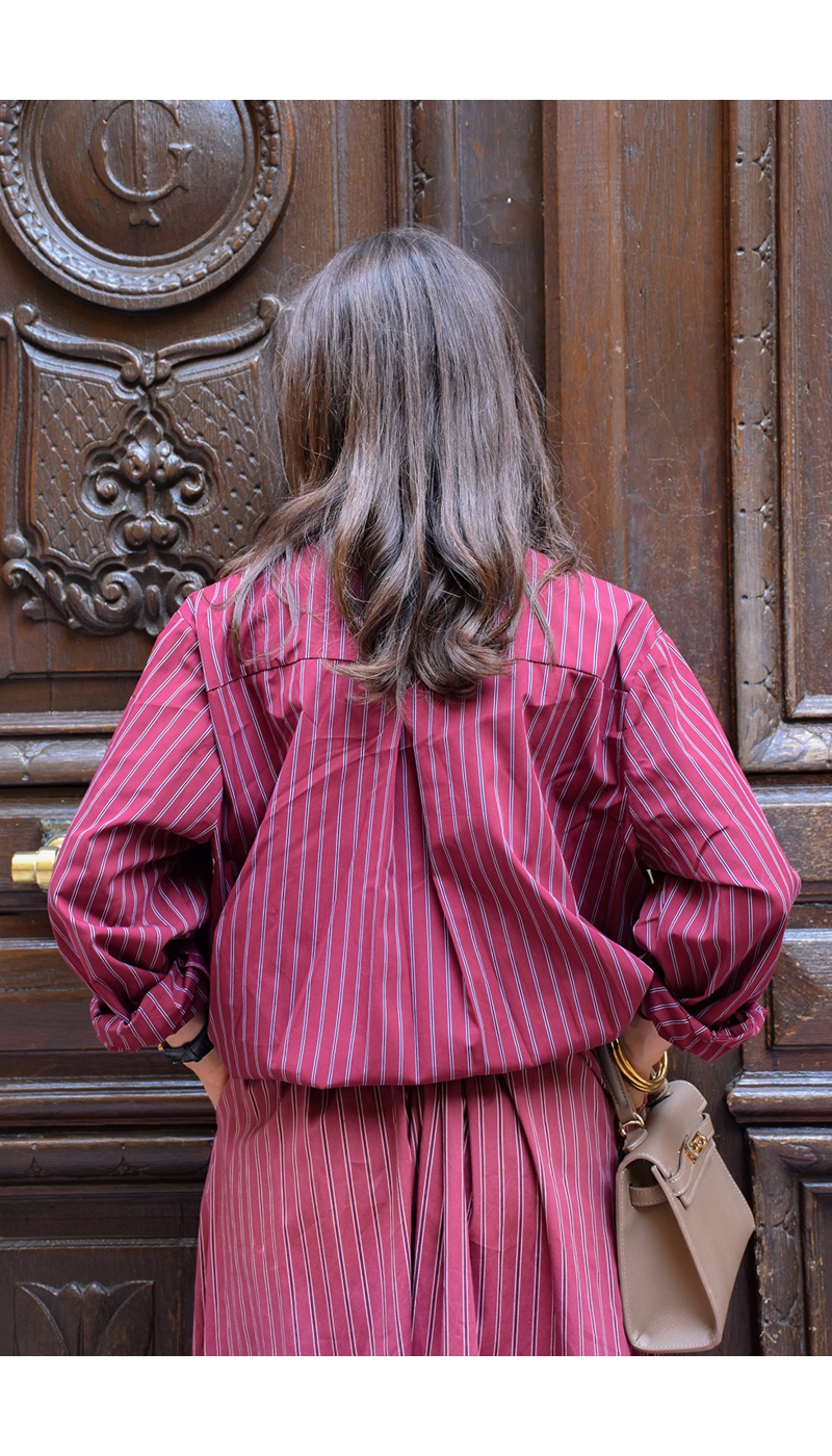 Chemisier Rayé Bordeaux DAISY