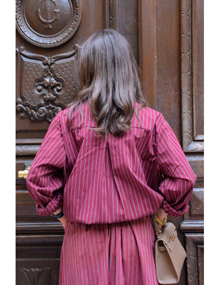 Chemisier Rayé Bordeaux DAISY