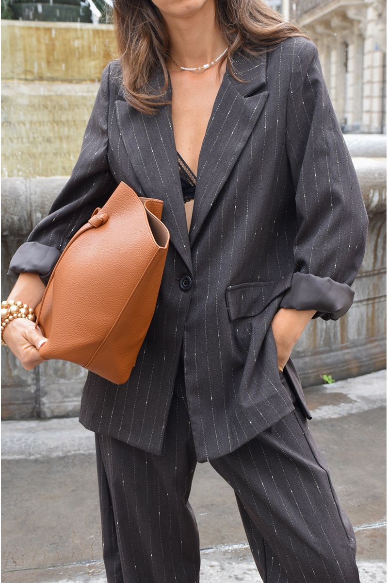 Blazer Rayé Marron ELLIE 2