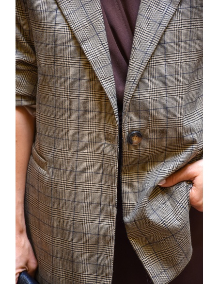 Blazer Carreaux Beige CASSIE