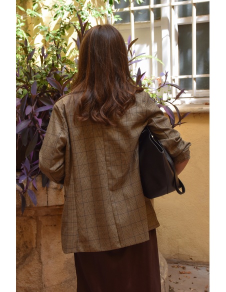 Blazer Carreaux Beige CASSIE