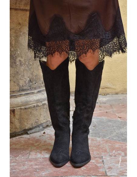 Bottes Hautes Noires ROSA