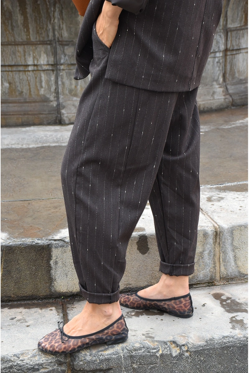 Pantalon Rayé Marron HAILEY 2
