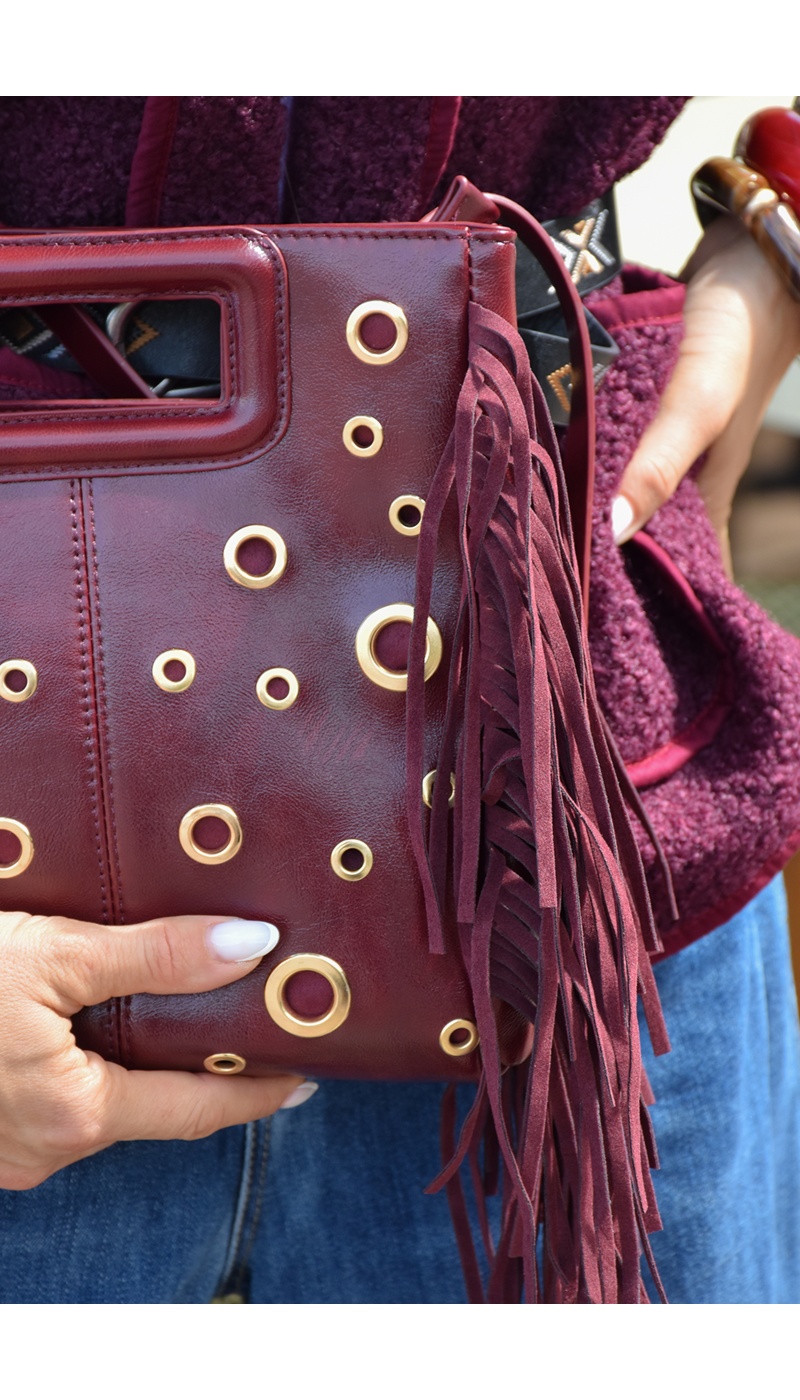 Sac Clouté Bordeaux JULIETTE