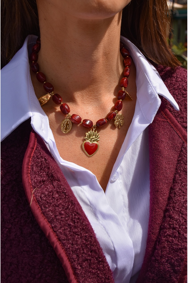 Collier Pampilles Bordeaux MAYA
