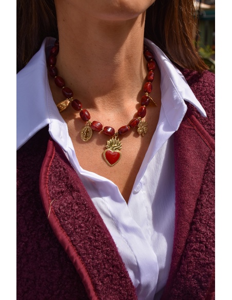 Collier Pampilles Bordeaux MAYA