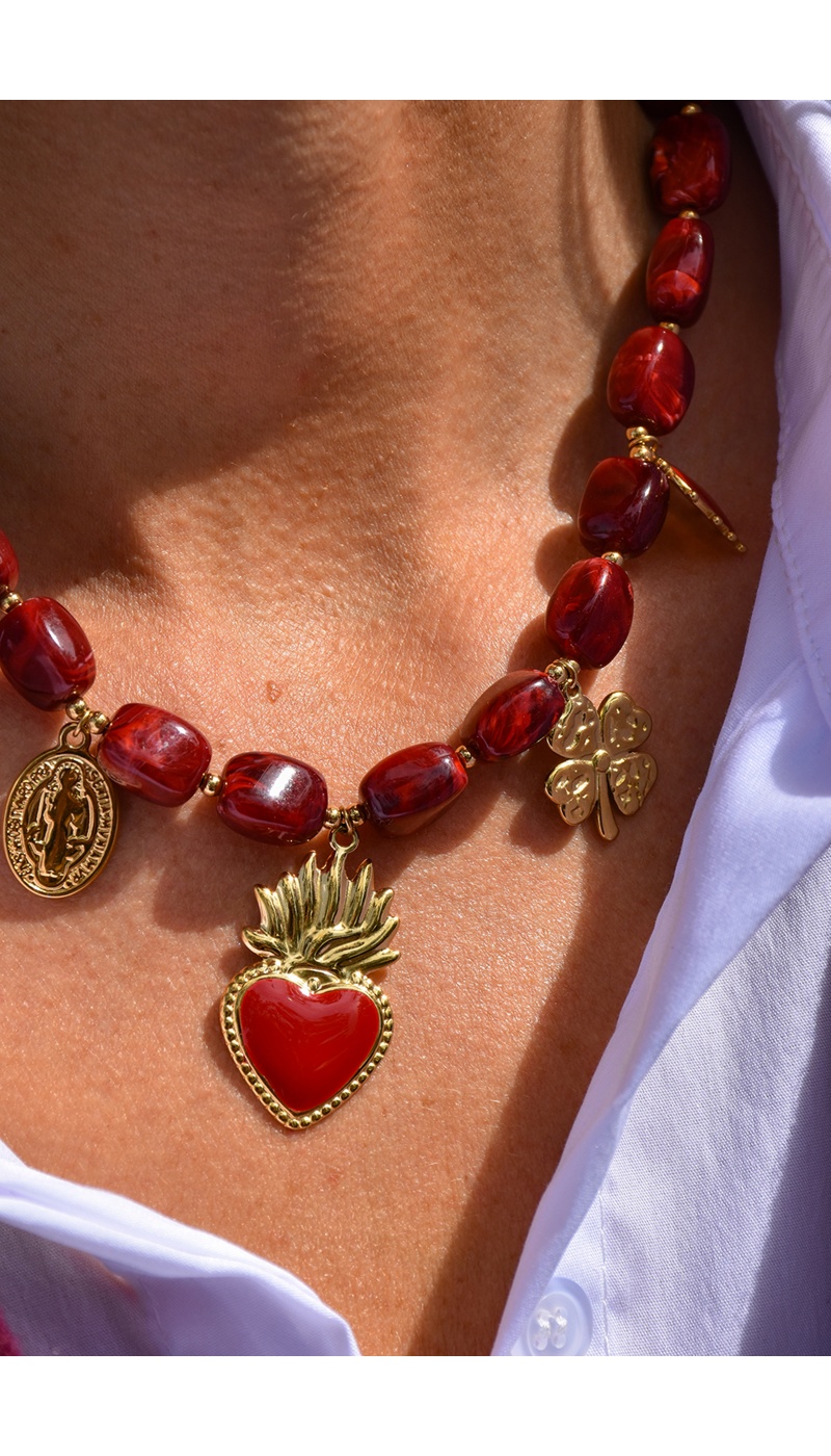 Collier Pampilles Bordeaux MAYA