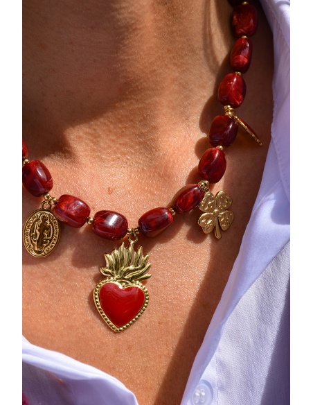 Collier Pampilles Bordeaux MAYA