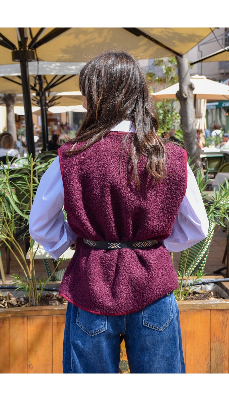 Gilet Moumoute Bordeaux OLIVIA