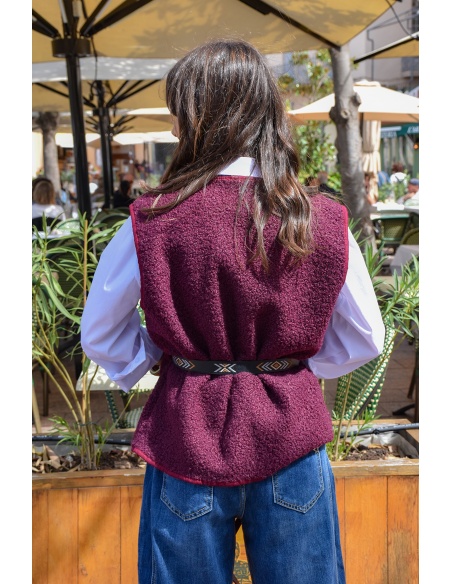 Gilet Moumoute Bordeaux OLIVIA