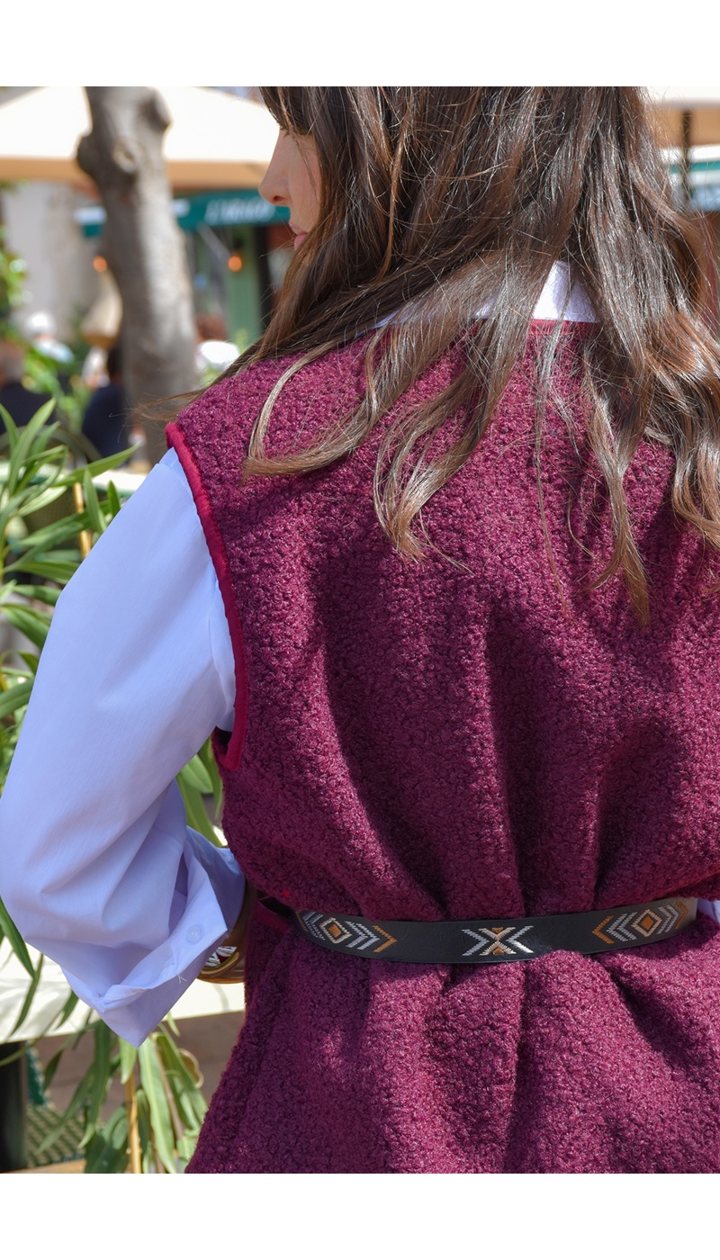 Gilet Moumoute Bordeaux OLIVIA
