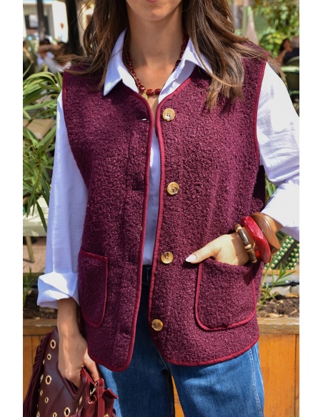 Gilet Moumoute Bordeaux OLIVIA