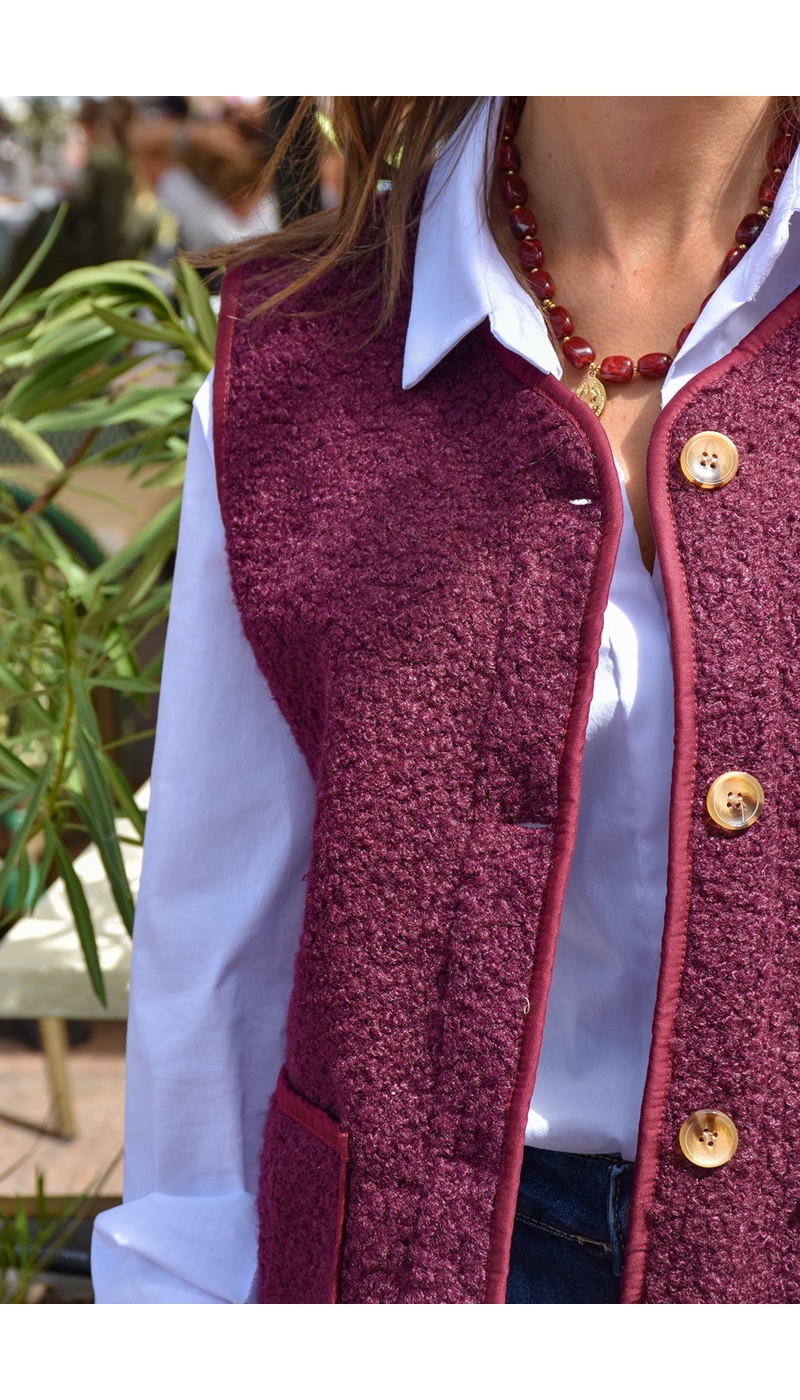 Gilet Moumoute Bordeaux OLIVIA