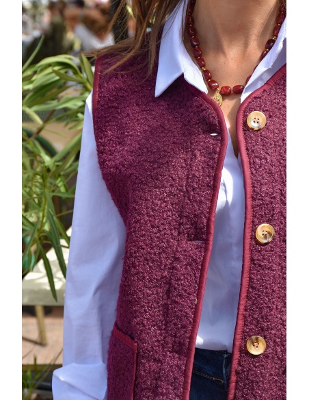 Gilet Moumoute Bordeaux OLIVIA