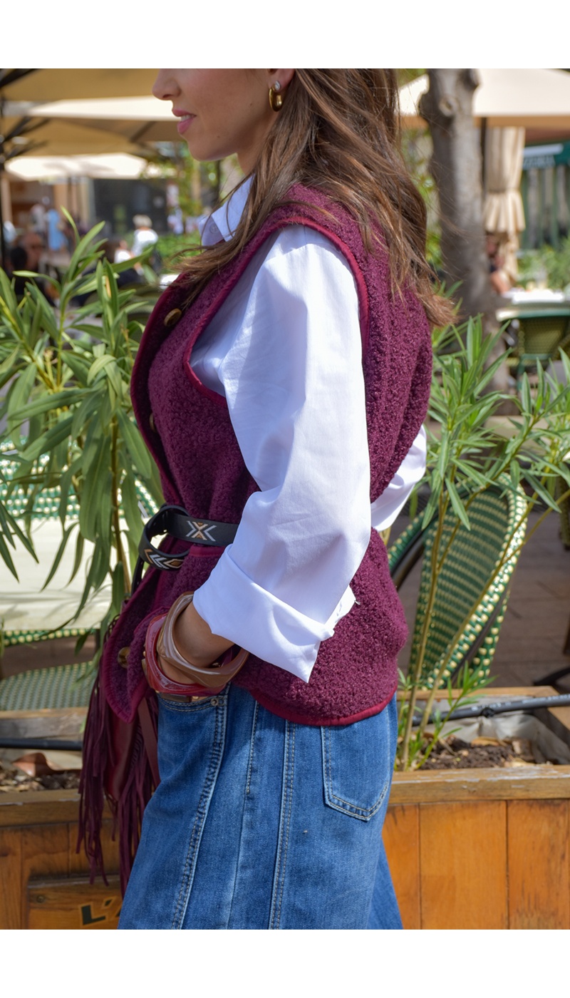 Gilet Moumoute Bordeaux OLIVIA