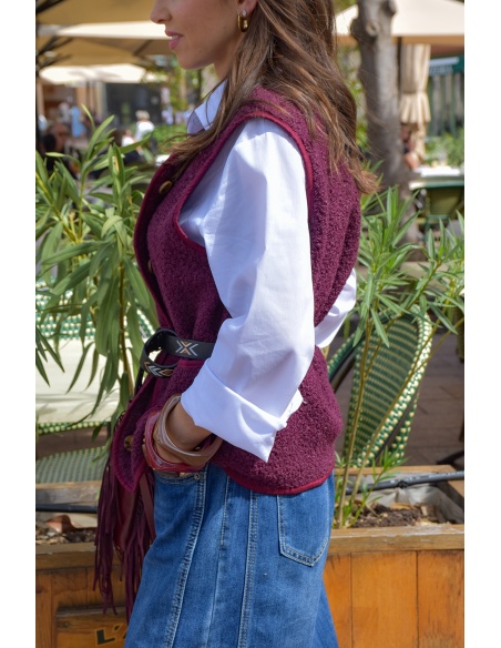 Gilet Moumoute Bordeaux OLIVIA