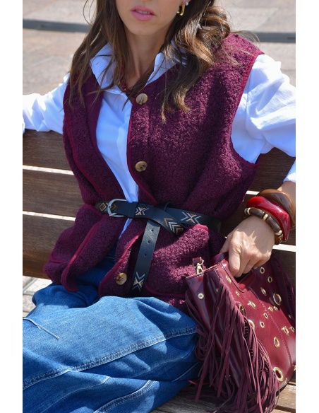 Gilet Moumoute Bordeaux OLIVIA