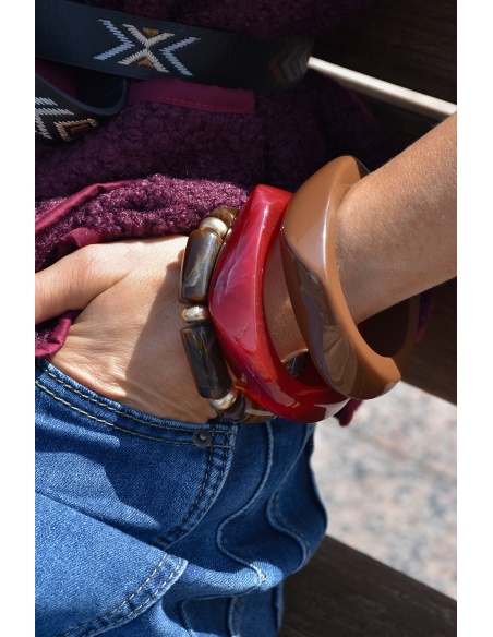 Bracelet Marbré Marron DAISY