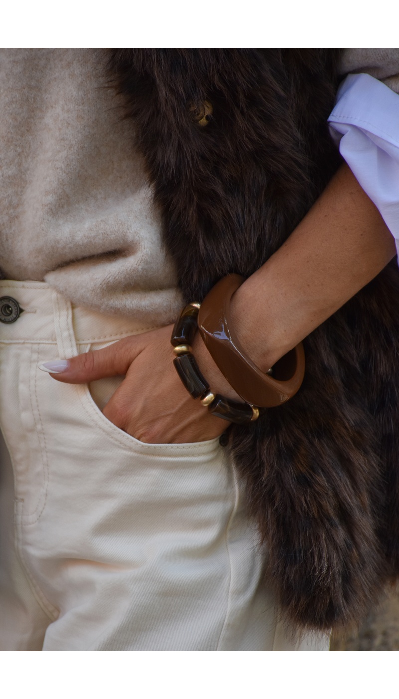 Bracelet Marbré Marron DAISY