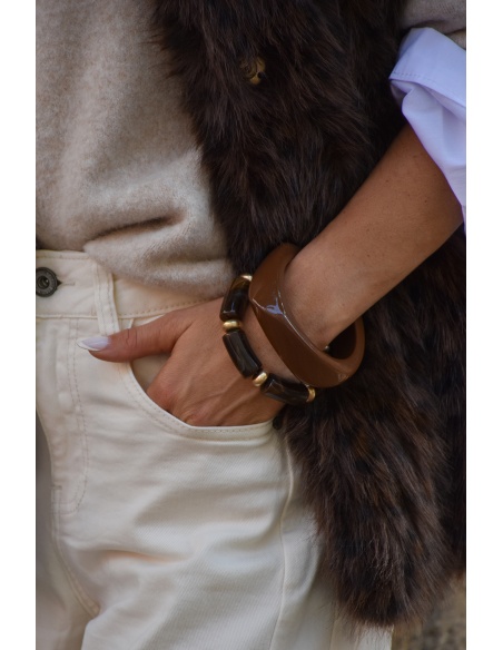 Bracelet Marbré Marron DAISY