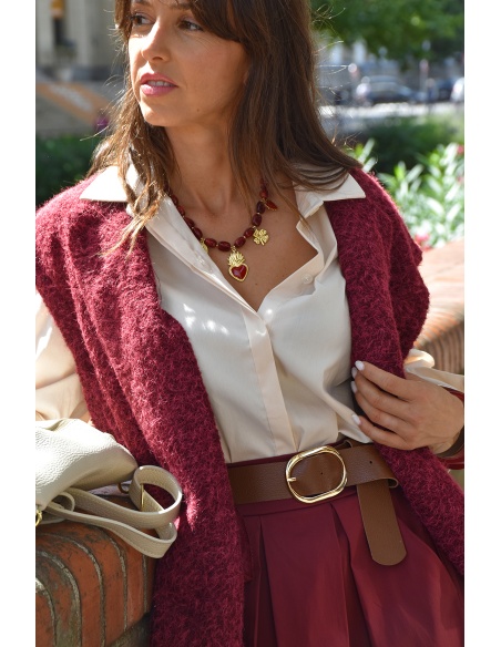 Gilet Maille Bordeaux APRIL