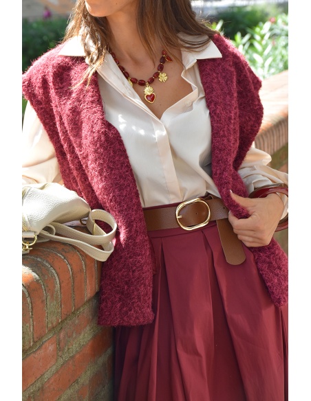 Gilet Maille Bordeaux APRIL