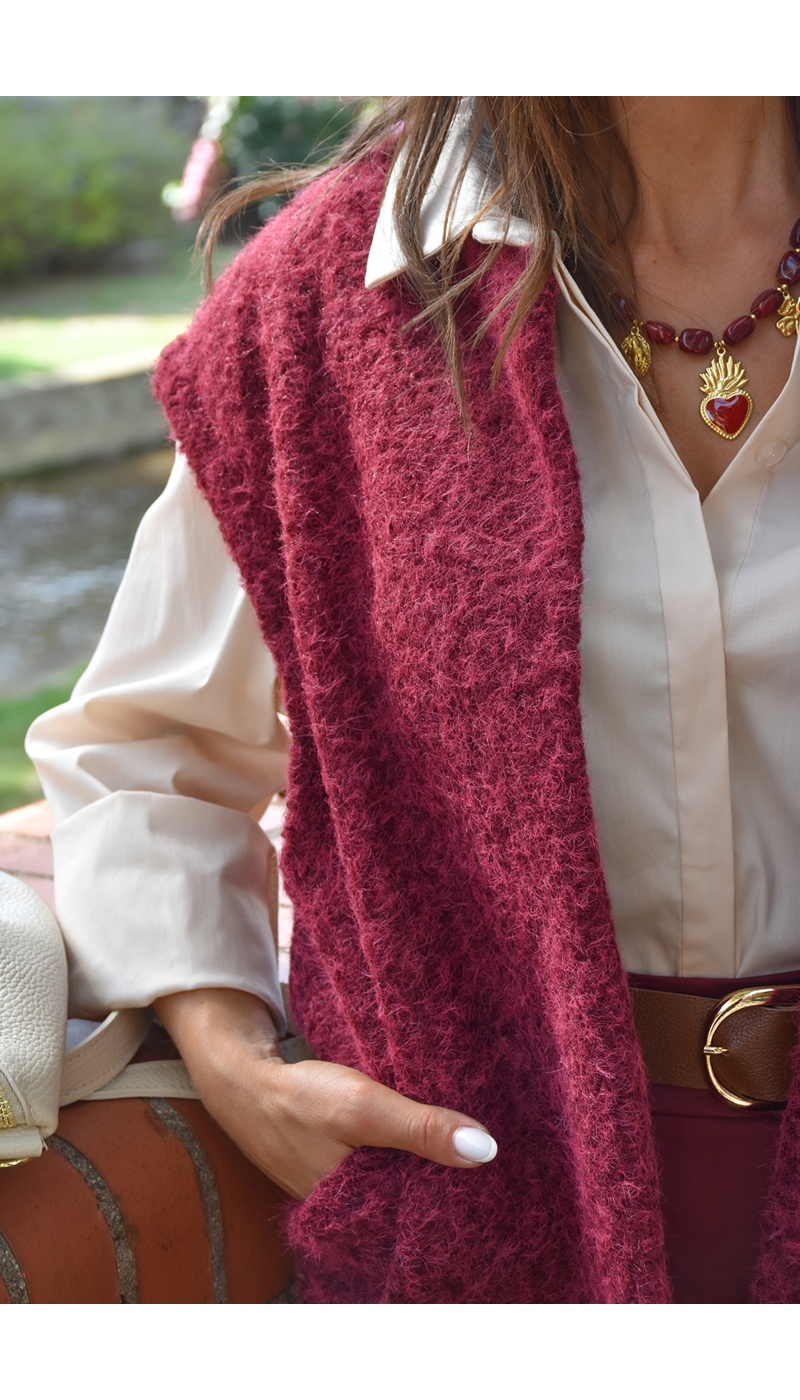 Gilet Maille Bordeaux APRIL