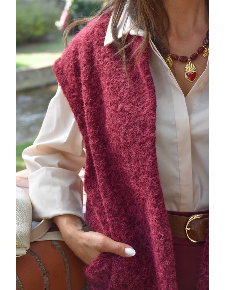 Gilet Maille Bordeaux APRIL