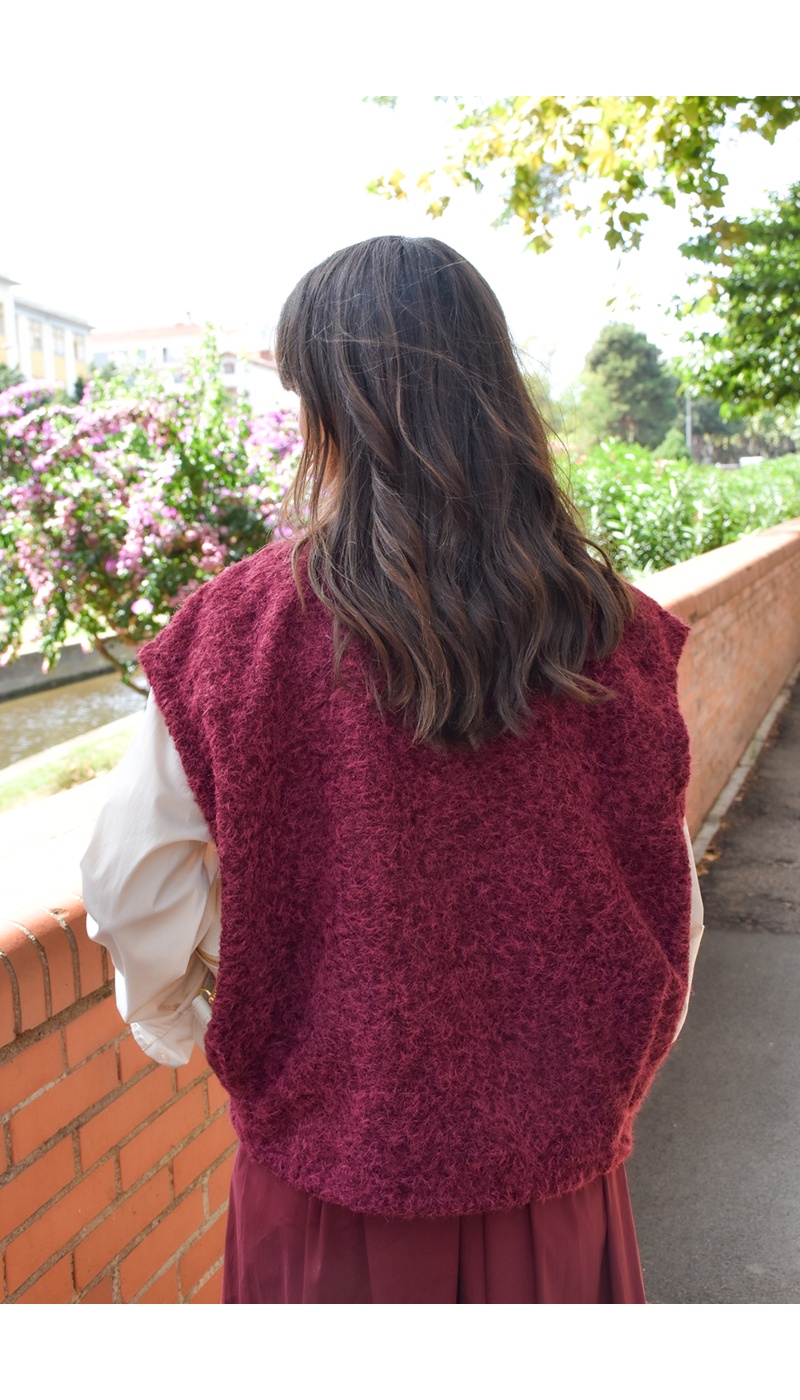 Gilet Maille Bordeaux APRIL