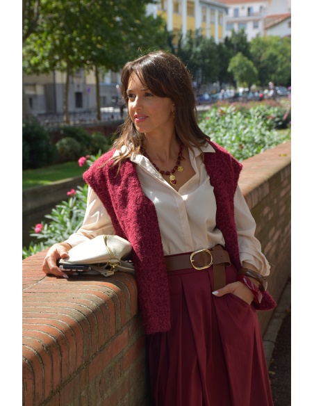 Gilet Maille Bordeaux APRIL