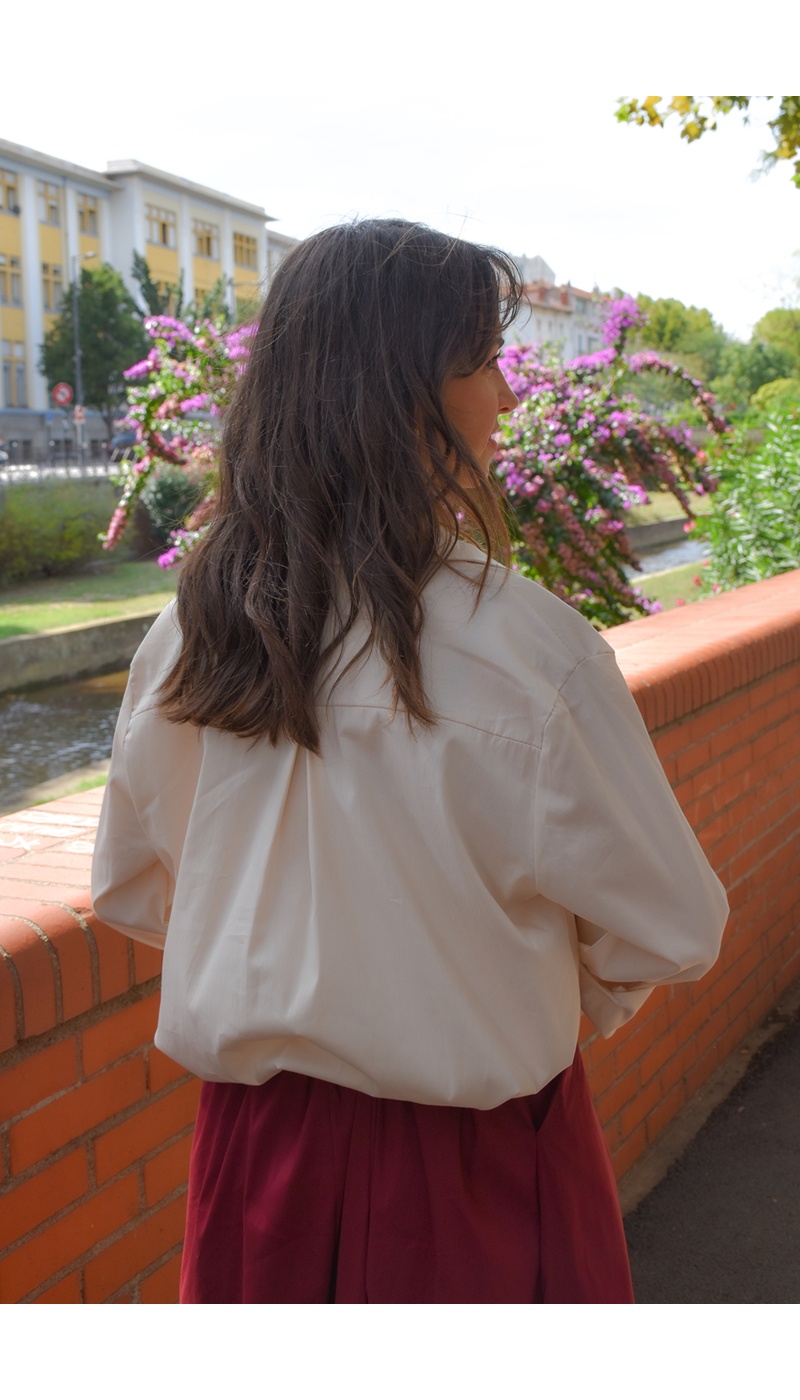 Chemisier Uni Beige MATHILDE