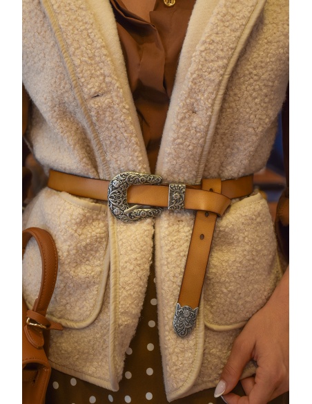Ceinture Argent Camel EVIE