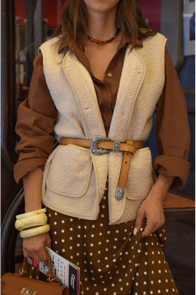 Ceinture Argent Camel EVIE 2