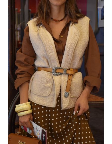 Ceinture Argent Camel EVIE