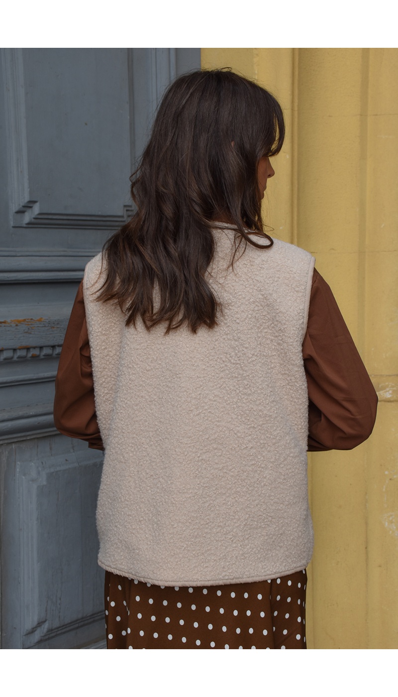 Gilet Moumoute Ecru OLIVIA